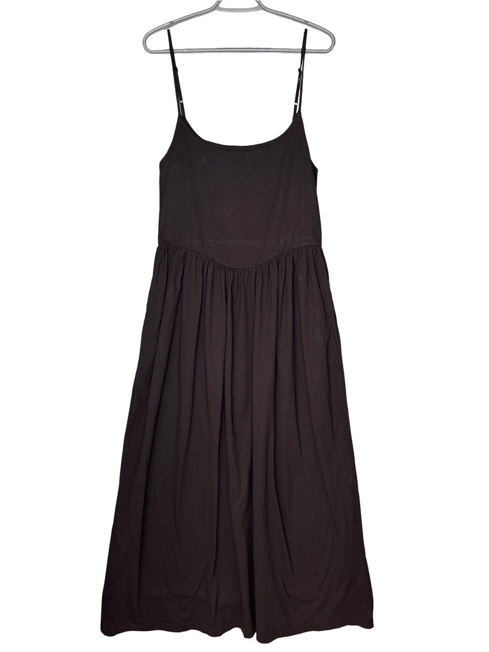 bobi Black Maxi Cotton Sundress Adjustable Straps Size Large NWT